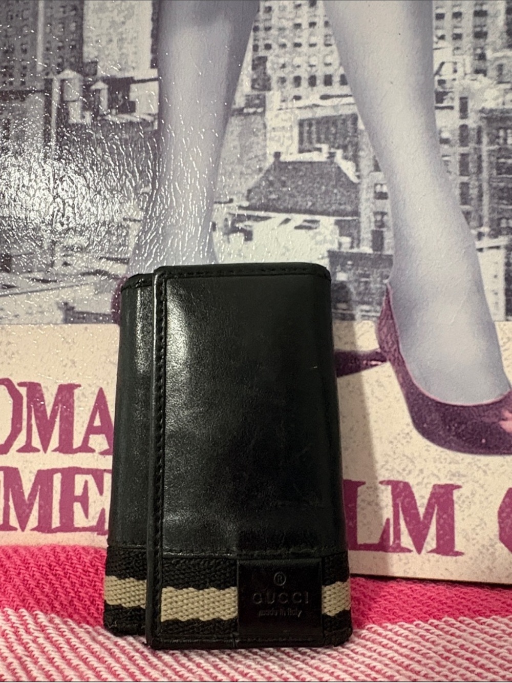 Gucci Black Leather Trifold Key Case